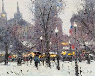 John Charles Terelak (American, b. 1942)      Winter on Boston Common