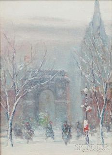 Johann Berthelsen (American, 1883-1972)      Washington Square in Winter