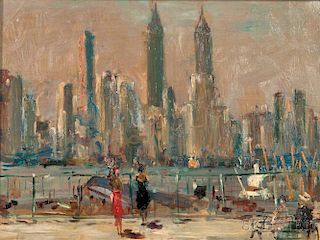 Vladimir Lebedev (Russian/American, 1910-1991)      View of the Manhattan Skyline