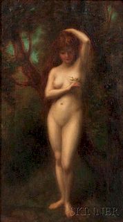 Jean Jacques Henner (French, 1829-1905)      Standing Nude in a Landscape