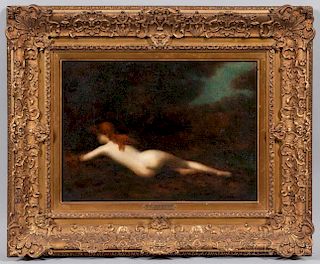 Jean Jacques Henner (French, 1829-1905)      Nude Reclined in a Landscape