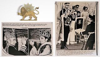 A Set of Two Original AP Press Photos of Iran King Pahlavi II Coronation Ceremony, 1967