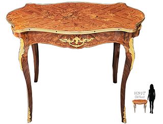 French Inlaid Bronze Mounted Center Table