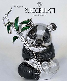 800 Silver Mario Buccellati Panda With Leaves