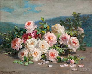 Abbott Fuller Graves (American, 1859-1936)      Still Life with Pink Roses