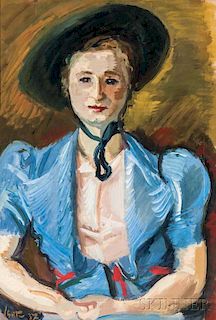 Iosif Iser (Romanian, 1881-1958)      Woman in a Blue Dress