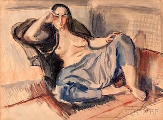 Iosif Iser (Romanian, 1881-1958)      Reclining Nude