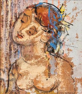 Max Weber (American, 1881-1961)      Head of a Woman
