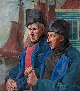 Georg Wilhelm Richard Hering (Dutch, 1884-1936)      Two Volendam Fishermen