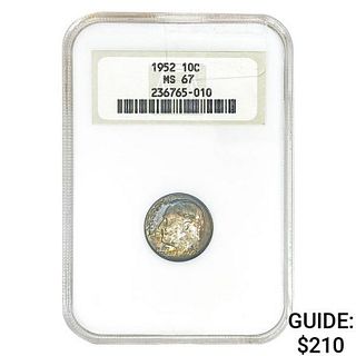 1952 Roosevelt Dime NGC MS67