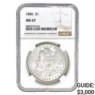 1886 Morgan Silver Dollar NGC MS67
