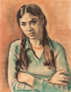 Iosif Iser (Romanian, 1881-1958)      Girl in a Green Blouse
