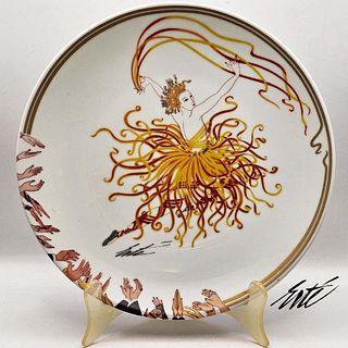 Erte 1984 Hand Painted German Porcelain 'Applause' Decorative Wall Plate