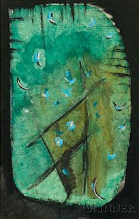 Theodoros Stamos (American/Greek, 1922-1997)      Abstract in Green and Black