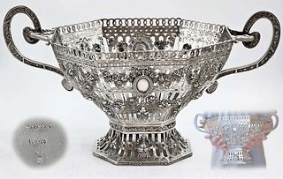 Large Early 20th Century 800 German Silver (1562g) Centerpiece Basket