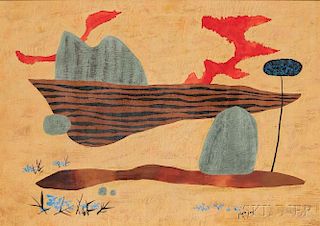 Yohanan Simon (Israeli, 1905-1976)      Surrealist Landscape