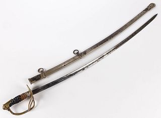 UNMARKED U.S. MODEL 1872 CAVALRY SABER WITH SCABBARD
