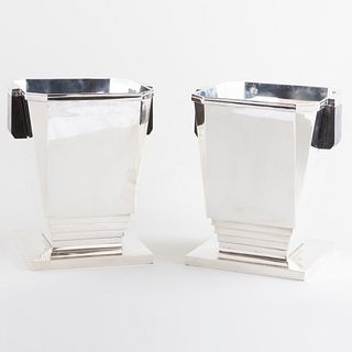 Pair of Modern English Silver Wine Coolers in the Manner of Cardeilhac