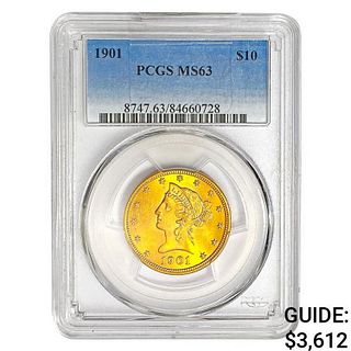 1901 $10 Gold Eagle PCGS MS63