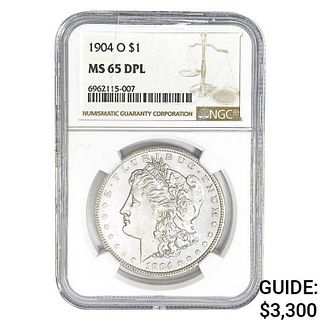 1904-O Morgan Silver Dollar NGC MS65 DPL