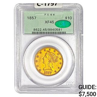 1857 CAC $10 Gold Eagle PCGS XF45
