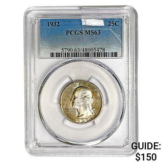1932 Washington Silver Quarter PCGS MS63