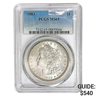 1883 Morgan Silver Dollar PCGS MS65