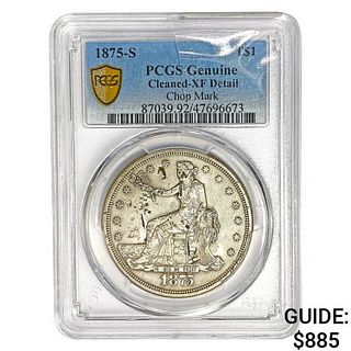 1875-S Silver Trade Dollar PCGS Genuine Cleaned-XF