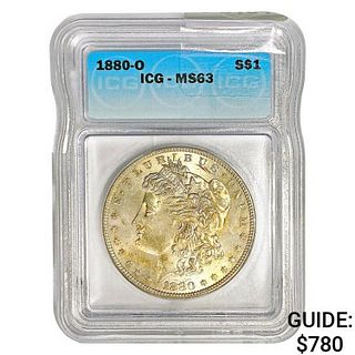 1880-O Morgan Silver Dollar ICG MS63