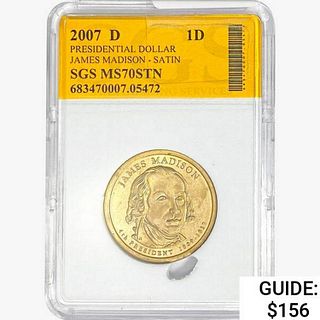 2007-D Pres. Madison Dollar SGS MS70 STN