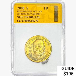 2008-S Pres. Adams Dollar SGS PR70 CAM