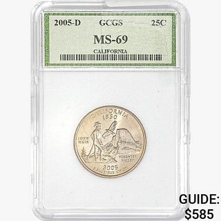 2005-D Washington Silver Quarter GCGS MS69 Califor