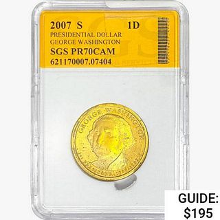 2007-S Pres. Washington Dollar SGS PR70 CAM