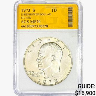 1973-S Eisenhower Silver Dollar SGS MS70 