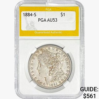 1884-S Morgan Silver Dollar PGA AU53 