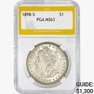 1898-S Morgan Silver Dollar PGA MS63 