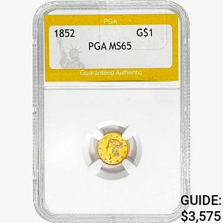 1852 Rare Gold Dollar PGA MS65 