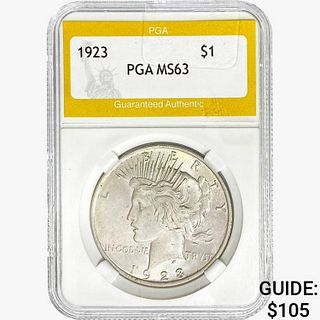 1923 Silver Peace Dollar PGA MS63 