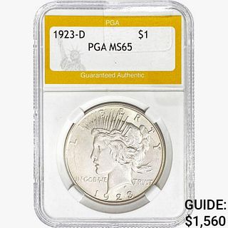 1923-D Silver Peace Dollar PGA MS65 