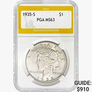 1935-S Silver Peace Dollar PGA MS63 