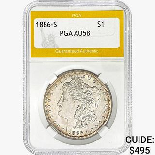 1886-S Morgan Silver Dollar PGA AU58 