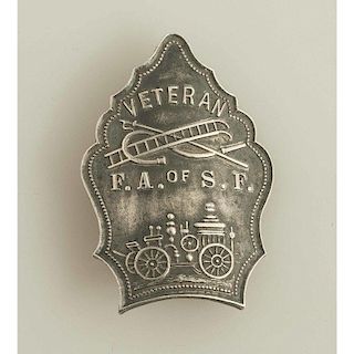 S.F. Firefighters Veteran Sterling Badge