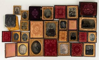 ASSORTED DAGUERREOTYPE, AMBROTYPE AND TINTYPE IMAGES, LOT OF 17