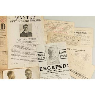 Assorted Western Wanted/Reward Notifications