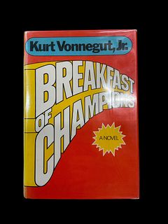 Breakfast of Champions or Goodbye Blue Monday by Kurt Vonnegut with signed photoplate