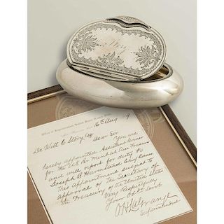 Koehler & Ritter Silver Presentation Snuff Box & Appointment Letter