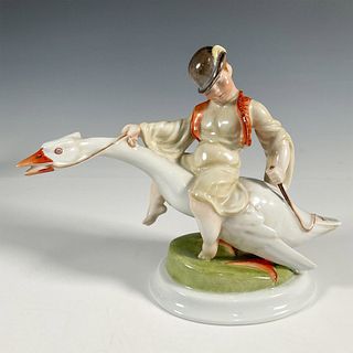 Herend Porcelain Figurine, Goose Boy