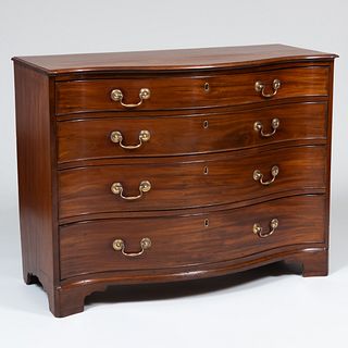 George II Mahogany Serpentine-Front Chest-of-Drawers