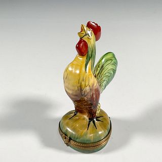 P. V. Limoges Hand Painted Box, Crowing Rooster