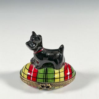French Limoges Hand Painted Box, Scottish Terrier